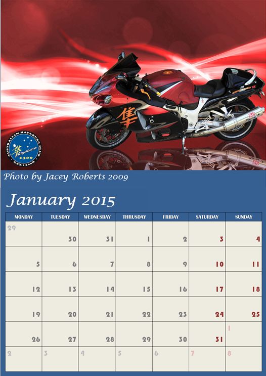 Calendar Australian Hayabusa Club